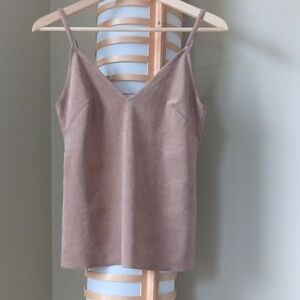 Ptp15" Wilfred Faux Suede Tan Camisole Top